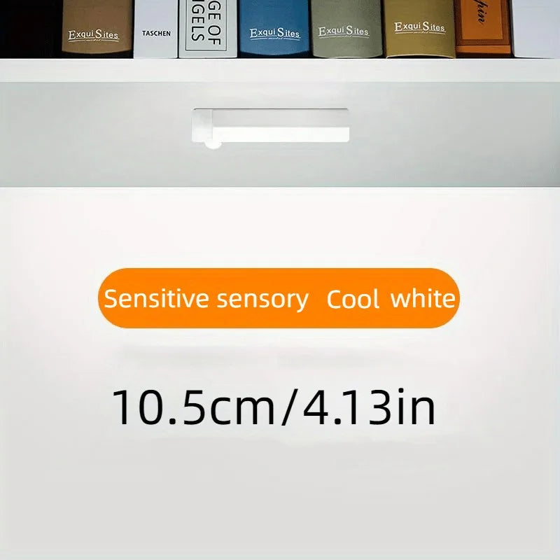 1pc Cabinet Light, Wireless Charging Motion Sensor LED Night Light, Hallway, Kitchen, Cabinet, Stairs, Wardrobe Home Decoration