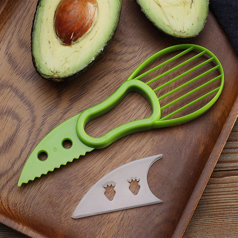 3 In 1 Multi-Function Avocado Peeler Pulp Separator Plastic Orange Kiwi Fruit Peeler Knife Cutter Household Kitchen Accessories