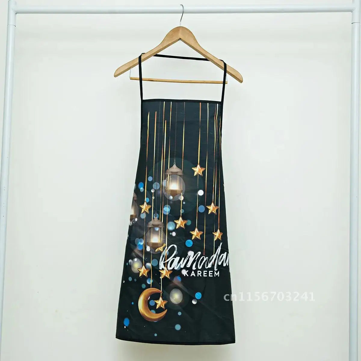 2pcs Apron Kitchen Ramadan Mubarak Pot Holder Mitt Happy Eid Al-Adha Iftar Muslim Islamic Kareem Friend Family Dinner Deco Gift