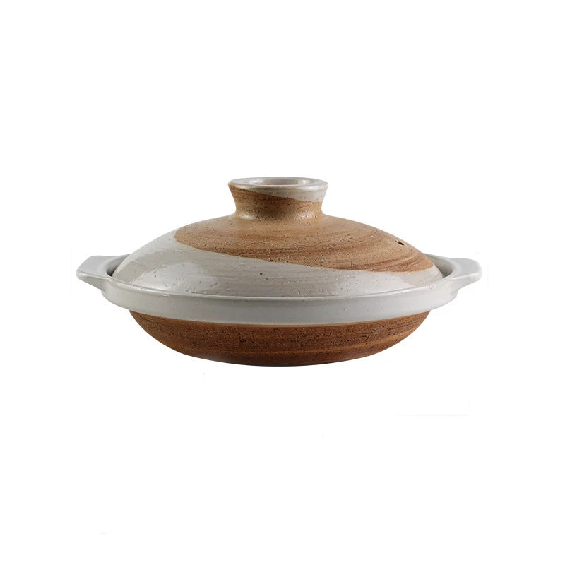 Japanese Clay Casserole Stew Pot Domestic Gas Casserole Soup Pot Open Fire Shallow Pot Ceramic Rice Cooking Pan For Gas Stove