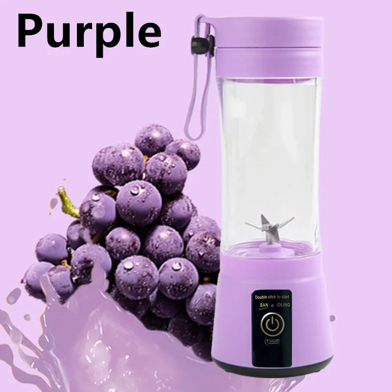 1Pc Portable Fruit Juice Blenders Summer Personal Electric Mini Bottle Home USB 6 Blades Juicer Cup Machine For Kitchen