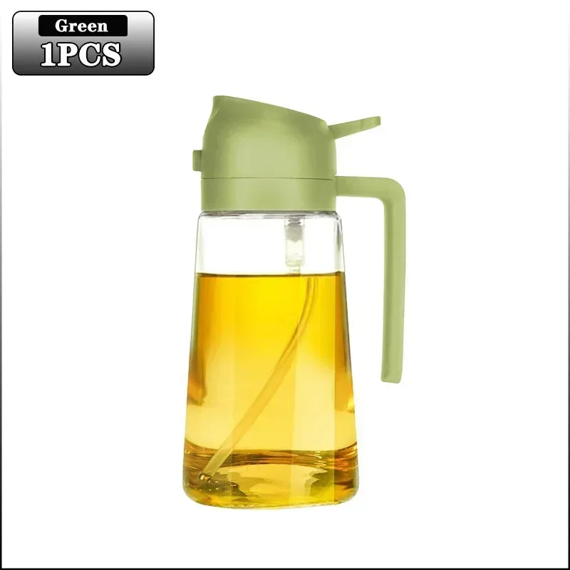 2in1 470ml Glass Spray Oil Sprayer Bottle Spray Oil Dispenser Oil Jar Cruet BBQ Kitchen Baking Roasting Picnic Kitchen Tool