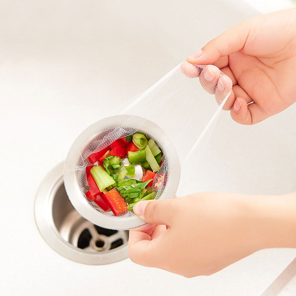 30x Disposable Sink Filter Mesh Bags Kitchen Sink Strainer Drain Hole Anti-blocking Garbage Bag Cleaning Strainers Storage Net