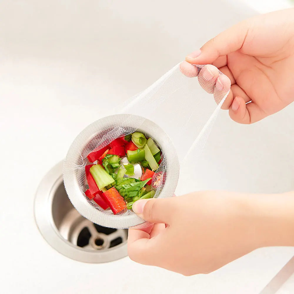 30x Disposable Sink Filter Mesh Bags Kitchen Sink Strainer Drain Hole Anti-blocking Garbage Bag Cleaning Strainers Storage Net