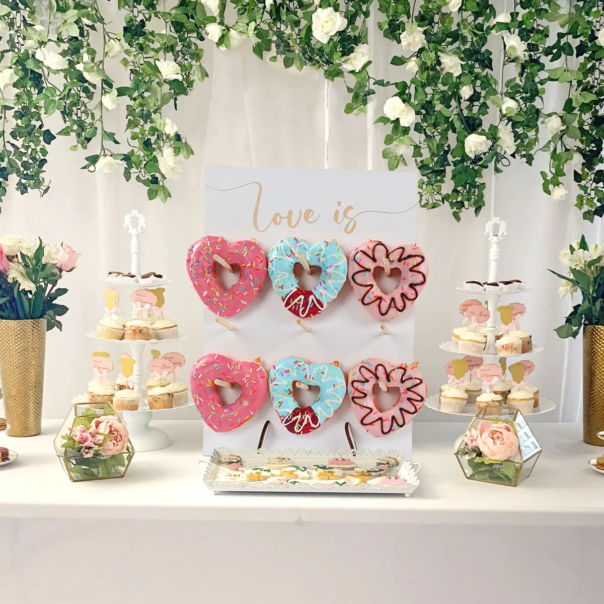 Wedding Decoration Wooden Donut Stand Wall Dessert Doughnut Table Holder Wedding Mariage Supplies Kid Birthday Party Baby Shower