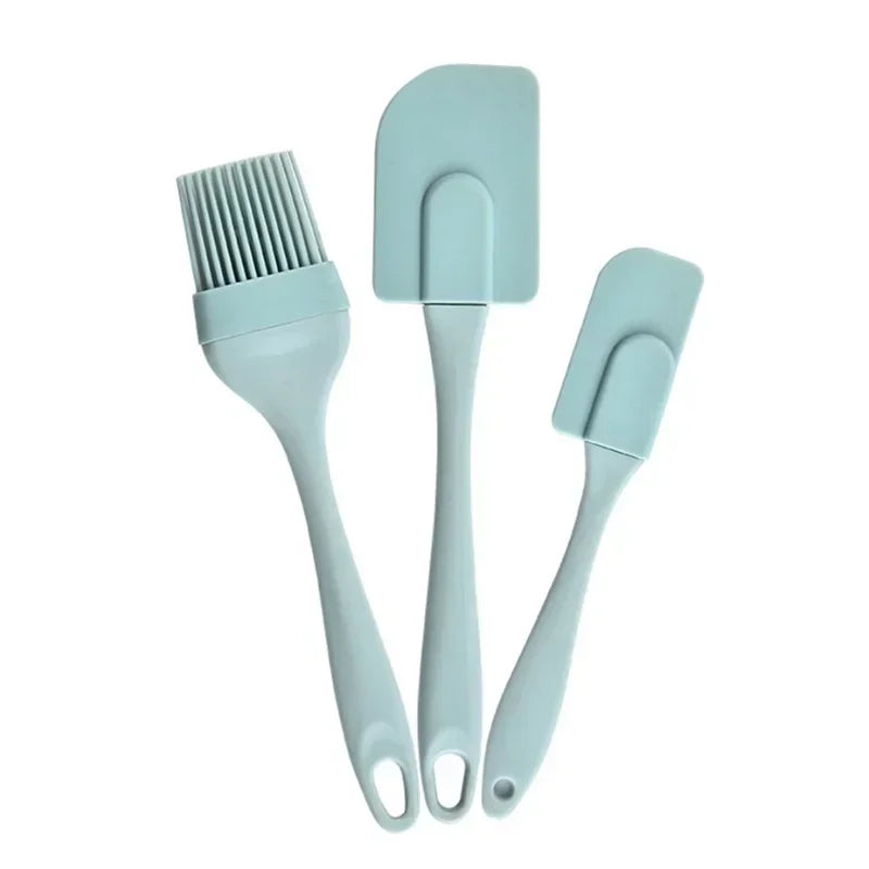 3PCS/Set Cream Scraper DIY Bread Cake Butter Spatula Mixer Oil Brush Kitchen Baking Tool Silicone Spatula Non-stick Kitchen