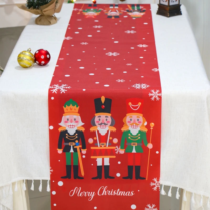 Christmas Tablerunner Merry Christmas Decoration For Home Tablecloth Kitchen Xmas 2023 Navidad Kerst Natal Happy New Year 2024