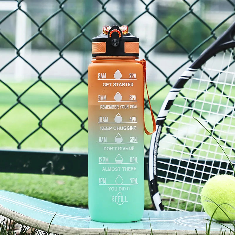 Large Capacity Fashion Gradient Plastic Cup Outdoor Sports Kettle Portable Handle Male and Female Students Bounce Sippy Cup