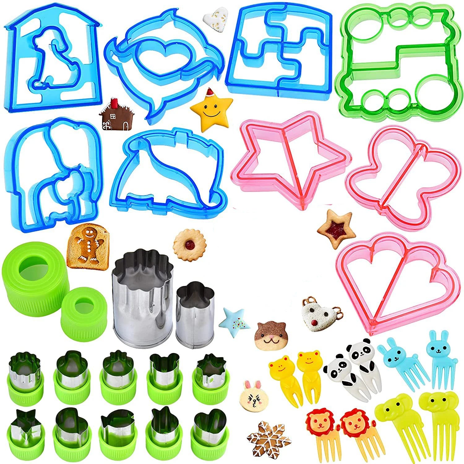 Sandwich Cutters Set for Children Food Cookie Bread Mold Maker Fruit and Vegetable Shapes Cutting Mould Baking Tools for Kids