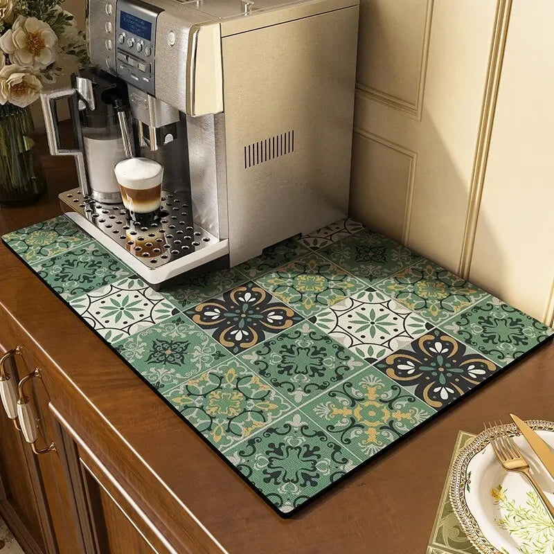 VIKAMA Diatomite Kitchen Decorative Mat Coffee Machine Mat Entryway Bathroom Sea Water Absorbent Dirt Resistant Floor Mat