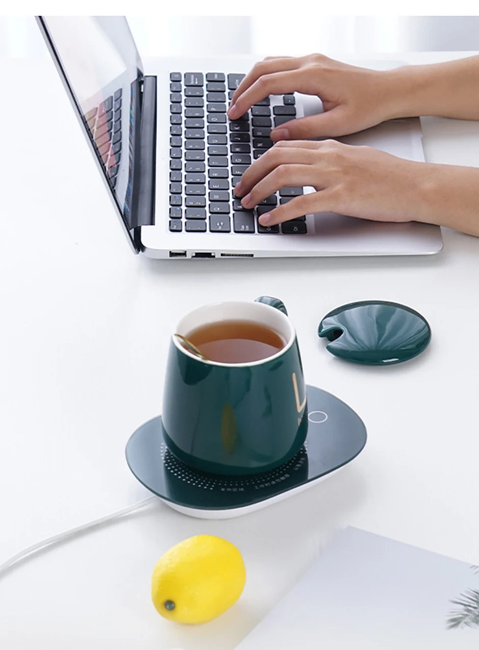 1 PCS Electric Heated Coffee Mug Heating Coaster for Home Office Milk Tea Water Heating Mat Smart Thermostatic Warmer Pad