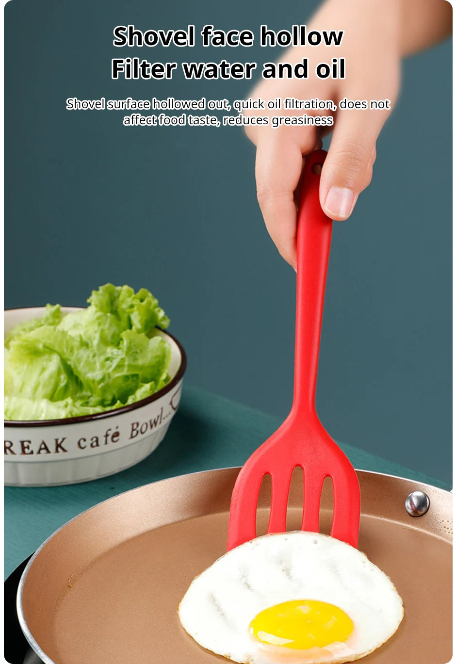 Small Silicone Dpatula Heat-resistant and Non Stick Pan Frying Spatula Flat Bottom Pan Spatula Kitchen Tool