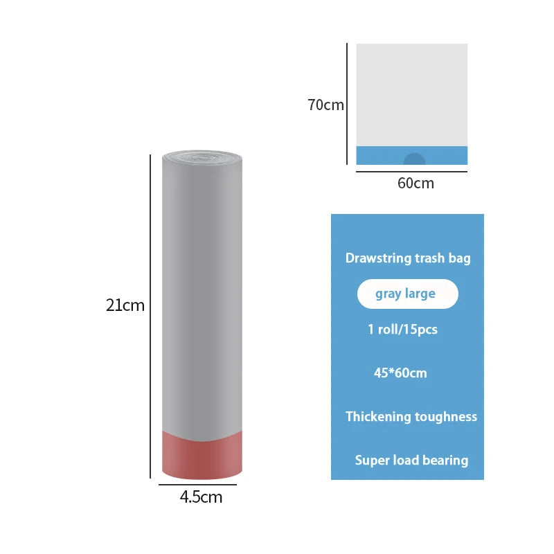 Nymph Large Drawstring Closing Garbage Bags Household Portable Disposable Garbage Storage Supplies Kitchen Thickening Trash Bags