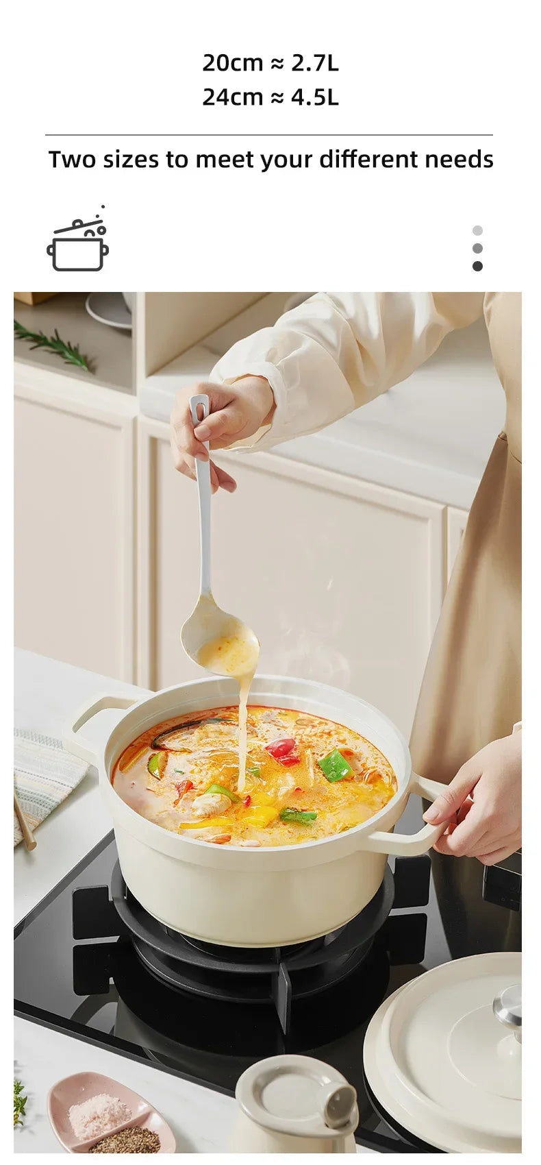 Ceramic Enamel Stock Pot With Lid Non-stick Saucepan Casserole Nonstick Toxin Free Gather Energy Heat Preservation Gas Induction