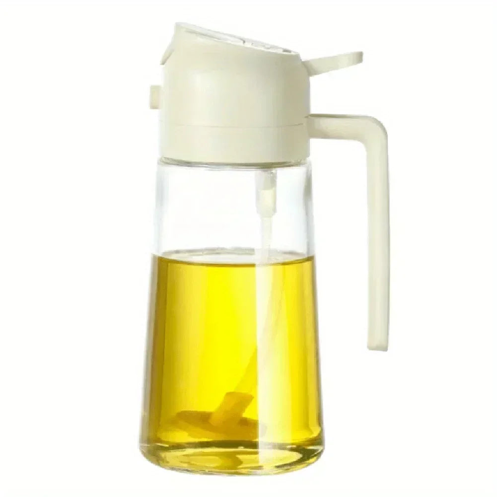 2in1 470ml Glass Spray Oil Sprayer Bottle Spray Oil Dispenser Oil Jar Cruet BBQ Kitchen Baking Roasting Picnic Kitchen Tool