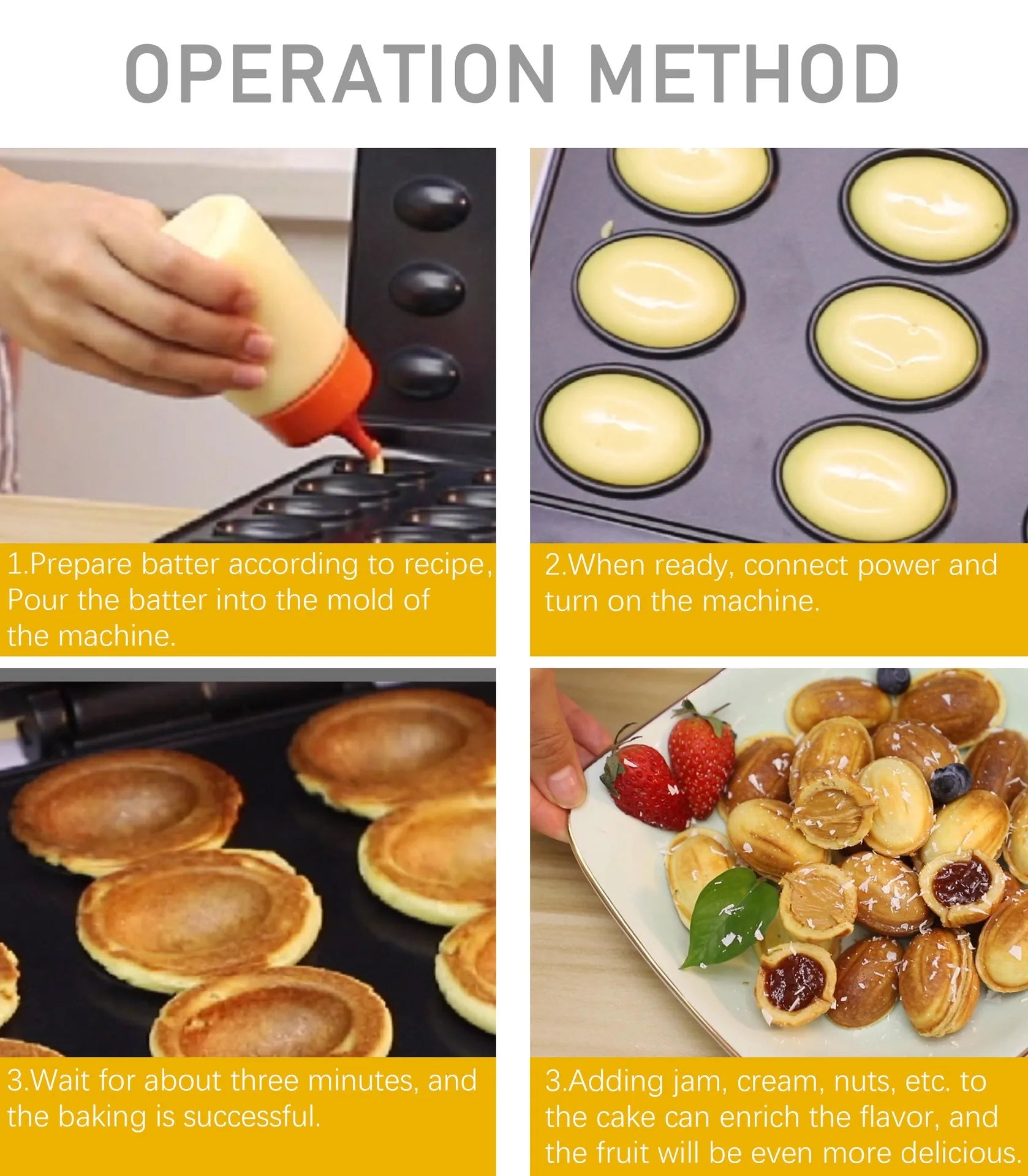 Mini Electric Walnut Cake Maker Automatic Nut Waffle Bread Machine Sandwich Iron Toaster Baking Breakfast Pan Oven EU plug