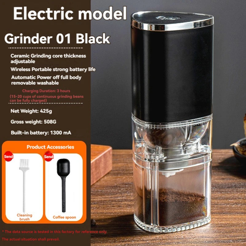 Custom logo Small portable mini home kitchen coffee grinder machine mill automatic USB charging electric coffee grinder