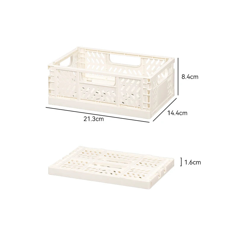 Hot Sale Small Collapsible Plastic Folding Kitchen Fruit Vegetable Household Storage Basket with Handle
