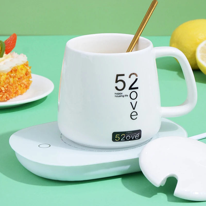 1 PCS Electric Heated Coffee Mug Heating Coaster for Home Office Milk Tea Water Heating Mat Smart Thermostatic Warmer Pad