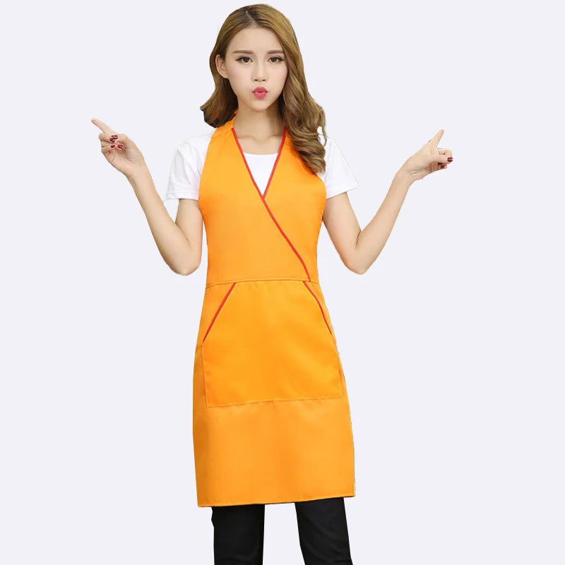Unisex Cooking Apron Hotel Cafe Milk Tea Shop Work Apron Chef Waiter Barbecue Hairdresser Pocket Apron Kitchen Supplies