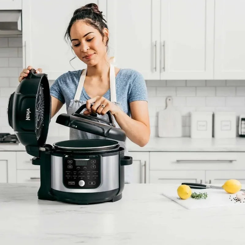 Ninja OS301/FD305CO Foodi 10-in-1 Pressure Cooker and Air Fryer with Nesting Broil Rack, 6.5-Quart Capacity