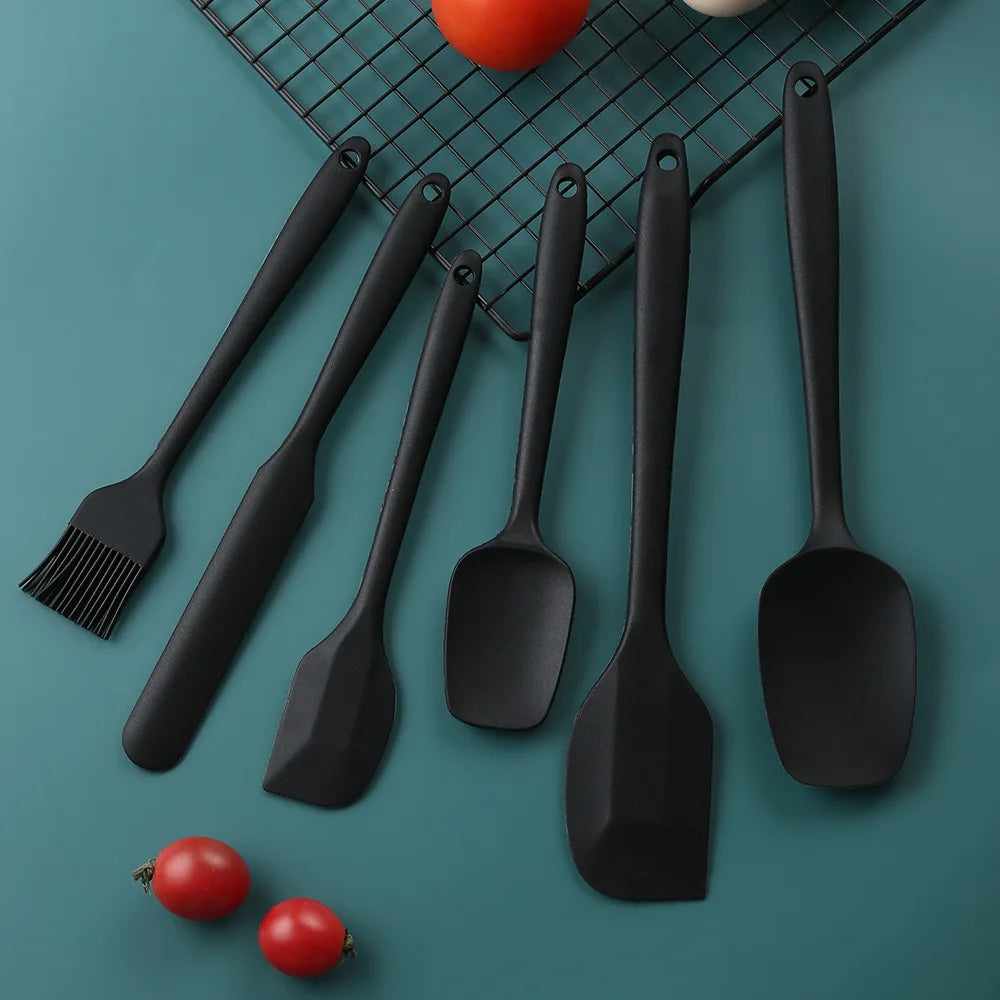 6 Pieces Silicone Spatula Set Food Grade Non Stick Heat Resistant Spatulas Turner for Cooking Baking Mixing Baking Tools