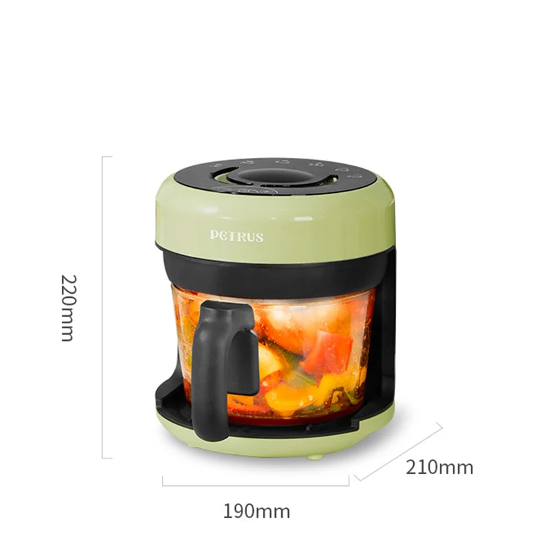 Small Glass Air Fryer Electric Kawaii Cooking Health 2l Mini Air Fryer Home Smart Fries Nonstick Friggitrice Ad Aria Kitchen Pot