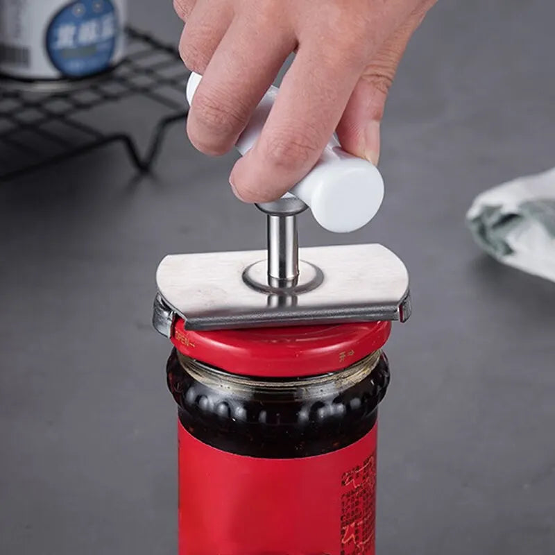 Stainless Steel Can Opener Labor-saving Unscrew Lid Multifunctional Opener Home Adjustable Rotating Bottle Opener Kitchen Tools