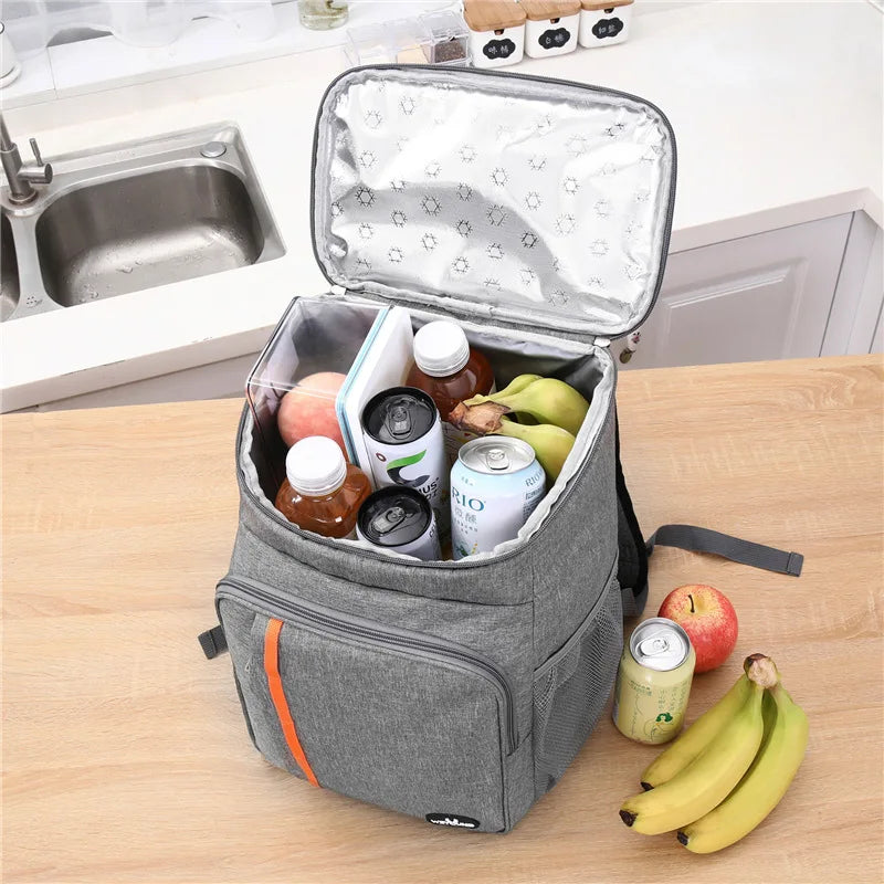 18L Portable Thermal Lunch Bag Food Box Durable Waterproof Cooler Ice Insulated Case BBQ Camping Oxford Dinner Backpacks Icebox