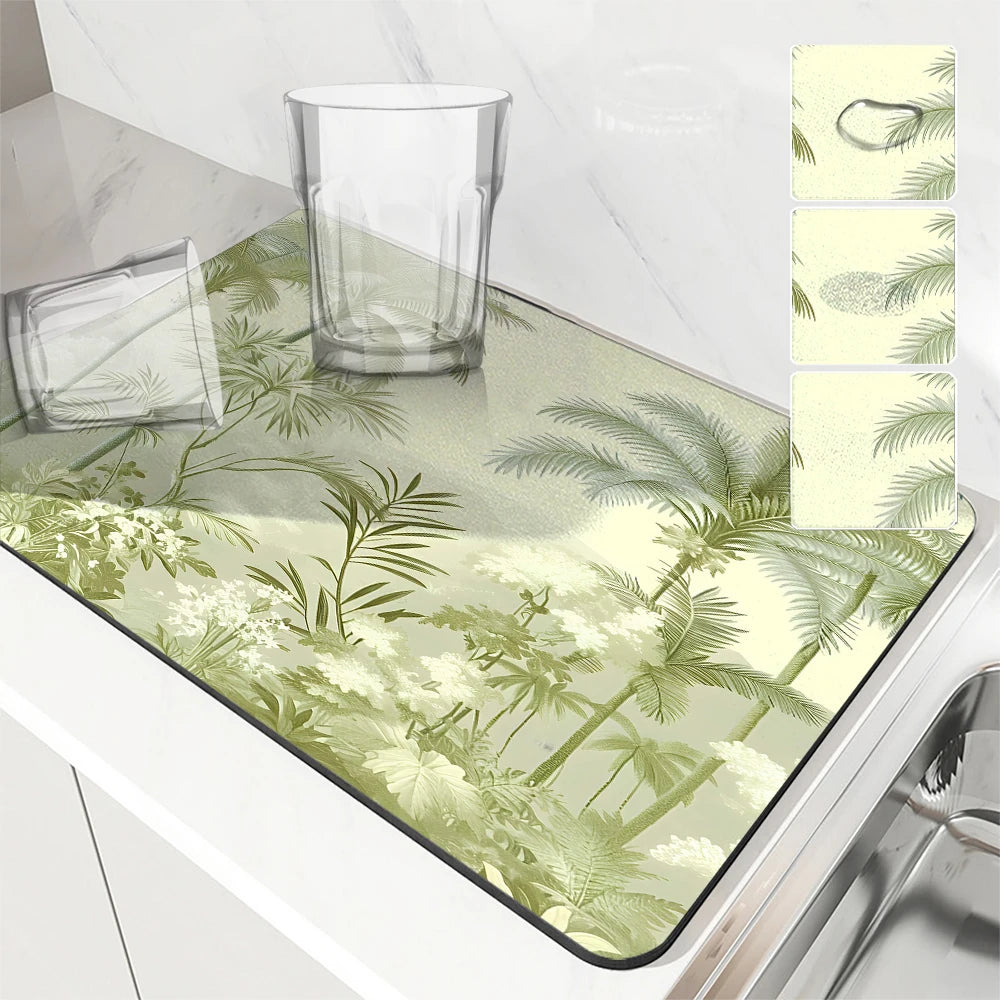 VIKAMA Kitchen tableware diatomaceous earth impermeable drainage mat heat insulation non-slip bathroom doormat home decoration