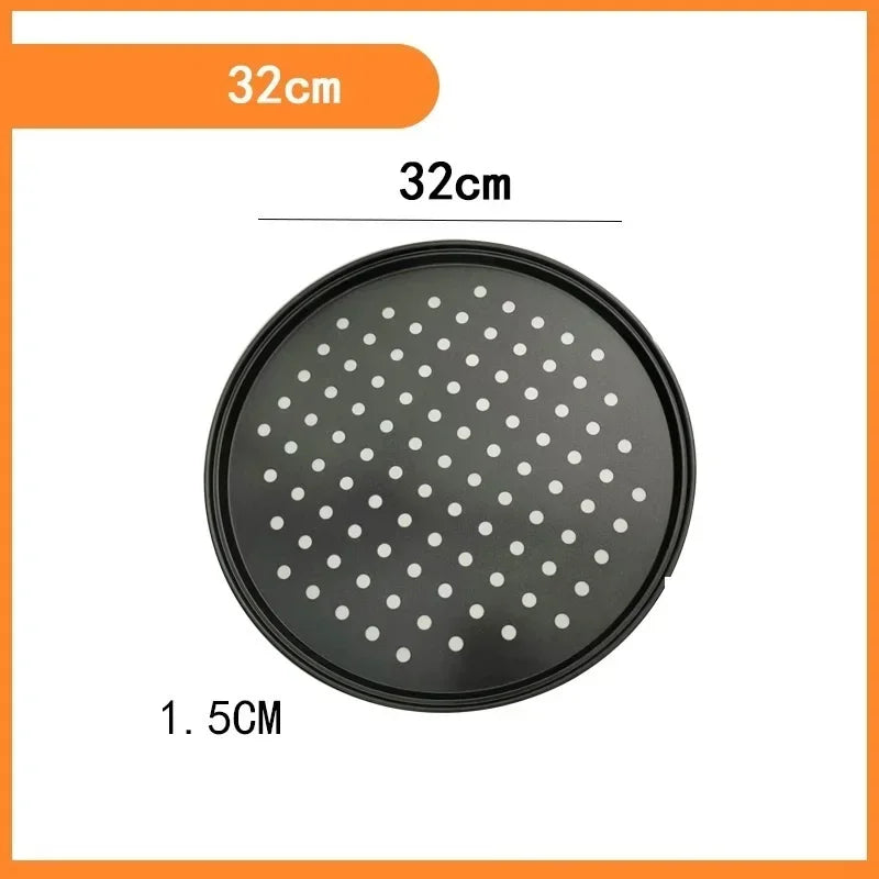 Baking Tray Carbon Steel Pizza Tray with Holes (non-stick) Baking Tray with Holes Cooking Tray Dish Rack Baking Tools