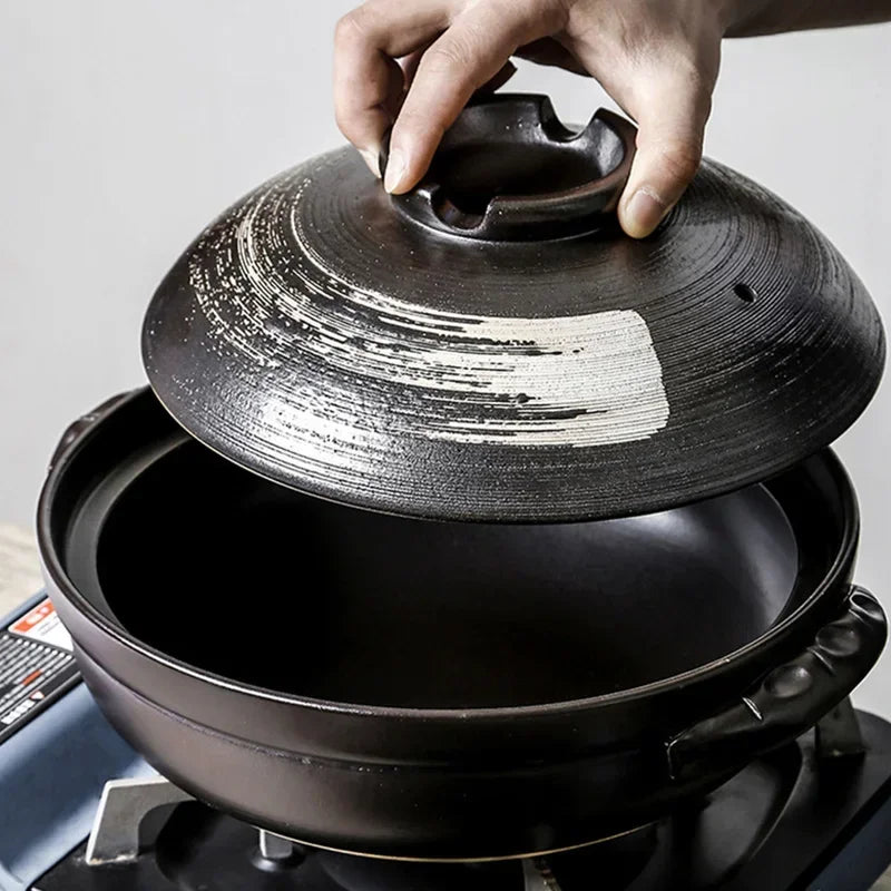Pot Ceramic Clay Cooking Casserole Japanese Stew Soup Lid Earthenware Hot Pots Korean Stockpot Dish Pan Cookware Stock Chinese