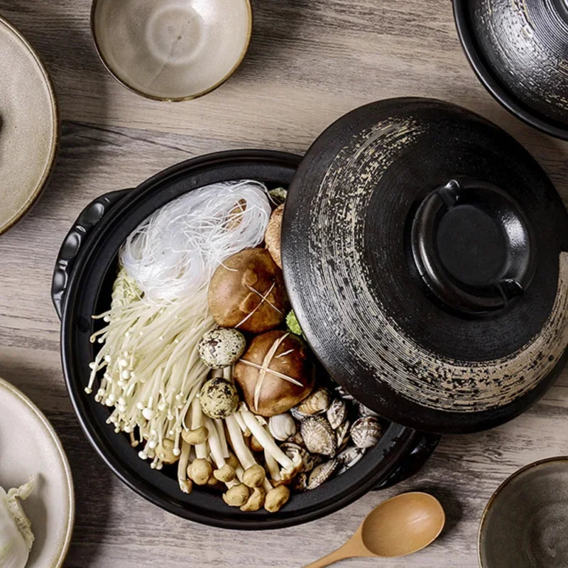 Pot Ceramic Clay Cooking Casserole Japanese Stew Soup Lid Earthenware Hot Pots Korean Stockpot Dish Pan Cookware Stock Chinese