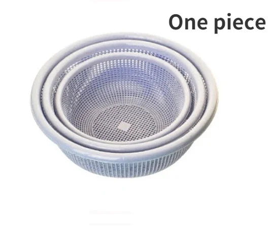 3 In 1 Round Shape Fruit Vegetable Noodles Washing Basket Drainer Plastic Home Kitchen Organizer Storage Baskets Filters Basin