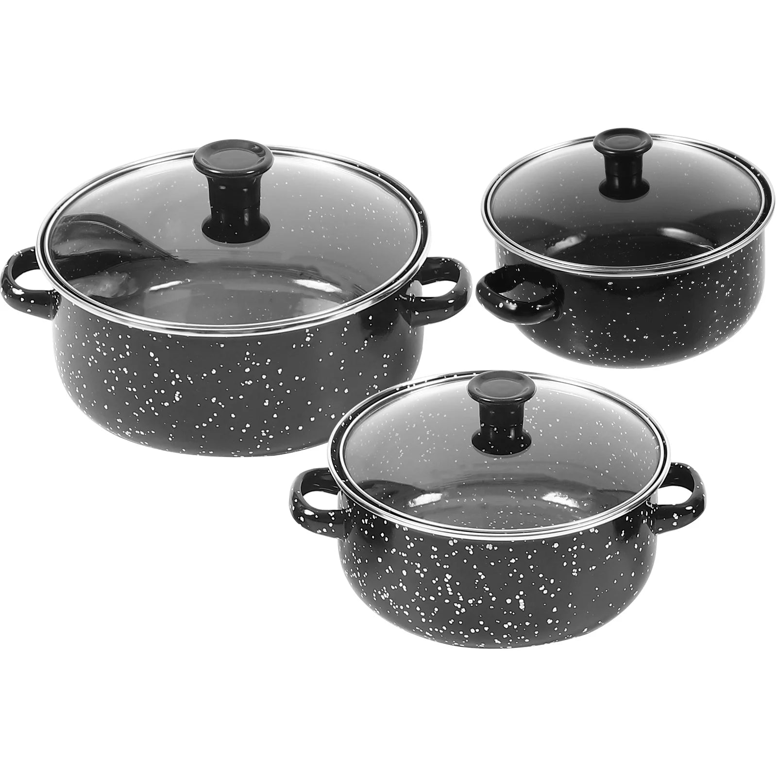 Mini Steamed Egg Bowl Cooking Pots with Handle Sauce Lid Pan Pans Non Stick Three Piece Suit Small Saucepan