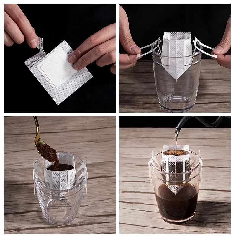 Coffee Filter Paper Bags Disposable Drip Coffee Bag Handle Hanging Ear Espresso Coffee Accessories Tea Tool Hand brewed coffee