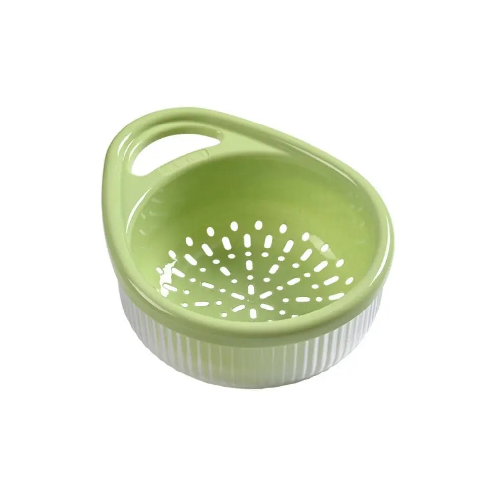 Hollow Drain Basket for Home Kitchen Multi-functional Double-layer Sink Sieve Fruit and Vegetable Portable Rice Washing Basket