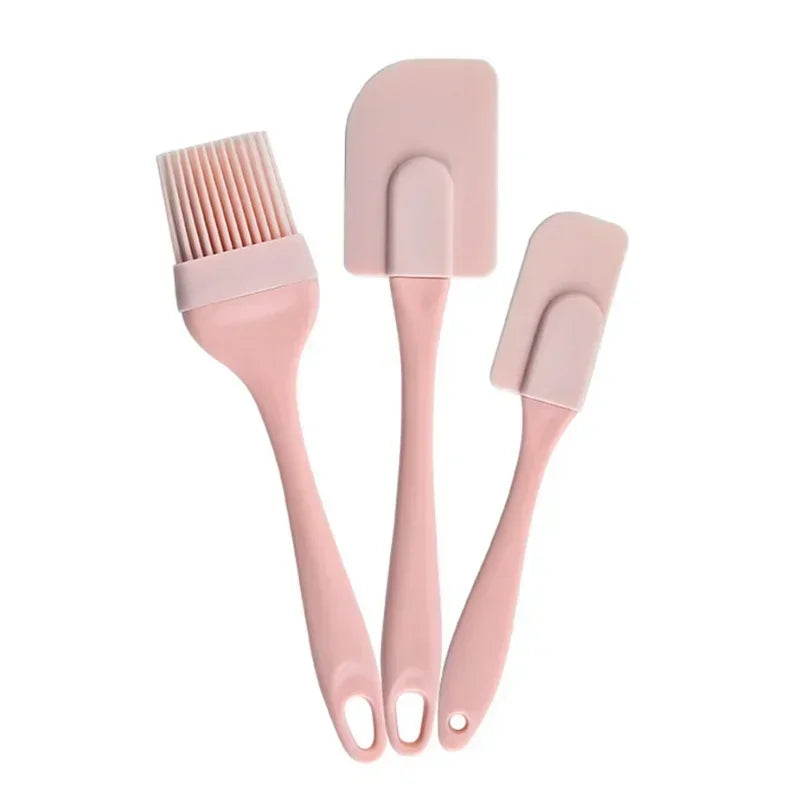 3PCS/Set Cream Scraper DIY Bread Cake Butter Spatula Mixer Oil Brush Kitchen Baking Tool Silicone Spatula Non-stick Kitchen