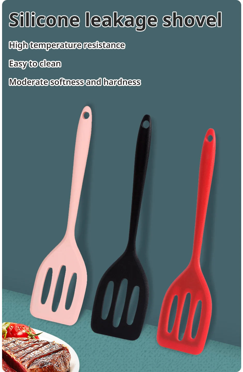 Small Silicone Dpatula Heat-resistant and Non Stick Pan Frying Spatula Flat Bottom Pan Spatula Kitchen Tool
