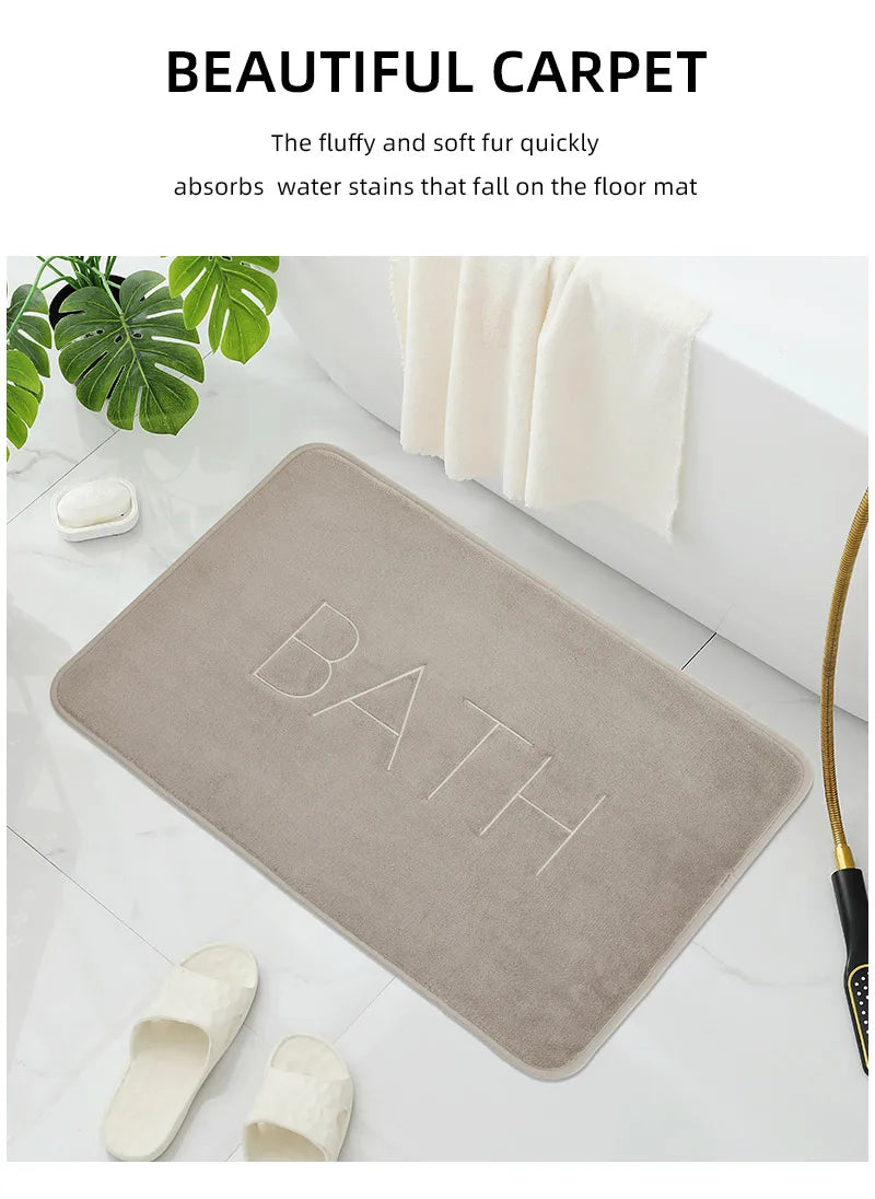 Floor Mat,bathroom Absorbent Non Slip Mat,bathroom Door Mat,bedroom Carpet,bathroom Decoration,kitchen Area Carpet,laundry Room