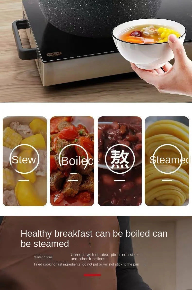 Soup Pot Non-stick  Thick Soup Stew Pot Cook Noodles Hot Milk Porridge  Gas Cooker Universal Induction Pot Instant