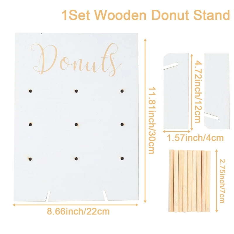Wedding Decoration Wooden Donut Stand Wall Dessert Doughnut Table Holder Wedding Mariage Supplies Kid Birthday Party Baby Shower