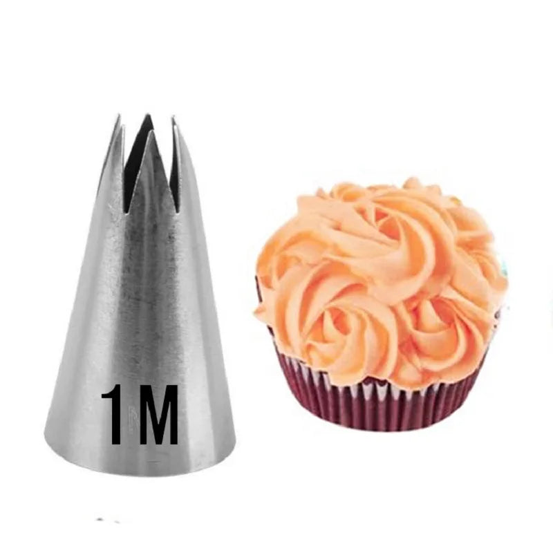 5pcs/set Metal Cake Cream Decoration Tips Set Pastry Tools Stainless Steel Piping Icing Nozzle Cupcake Head Dessert Decorators