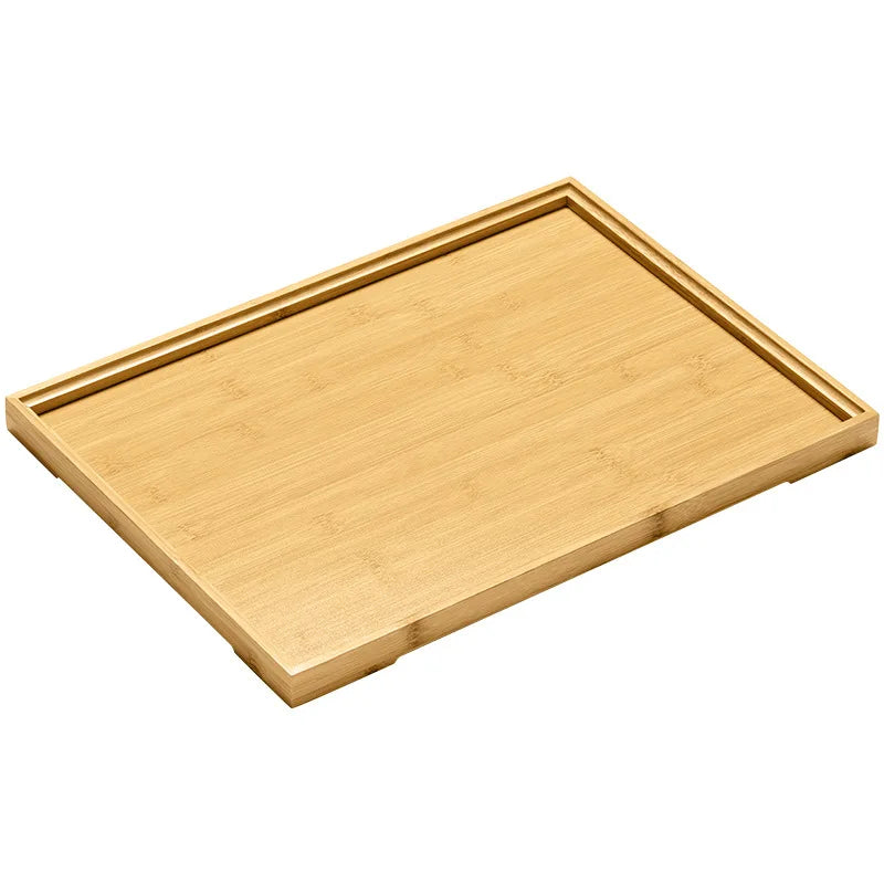Wooden Tray High-value Rectangular Solid Wood Tea Fruit Snack Tray Desktop Storage Tools Homehold Restaurant Utility Wooden Tray