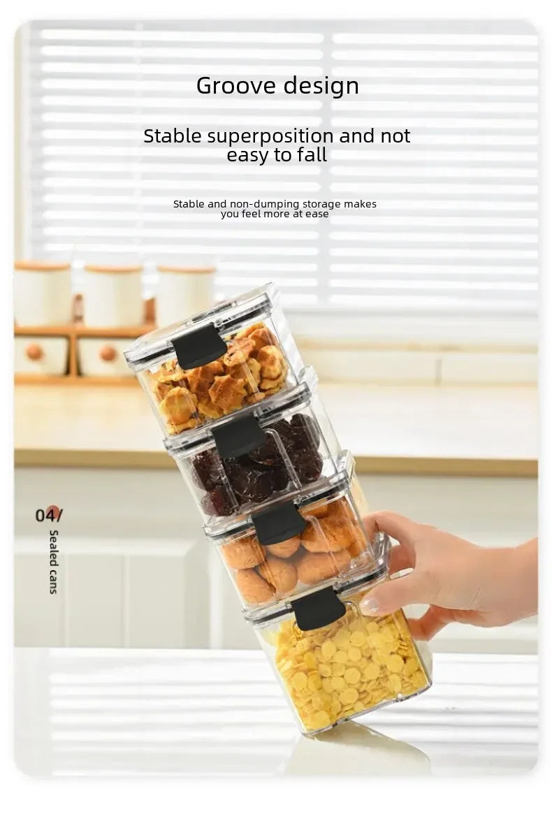 Kitchen Multigrain Snack Sealed Storage Box Dried Fruit Dried Goods Jar Drawer Storage Container Moisture Proof Box Plastic